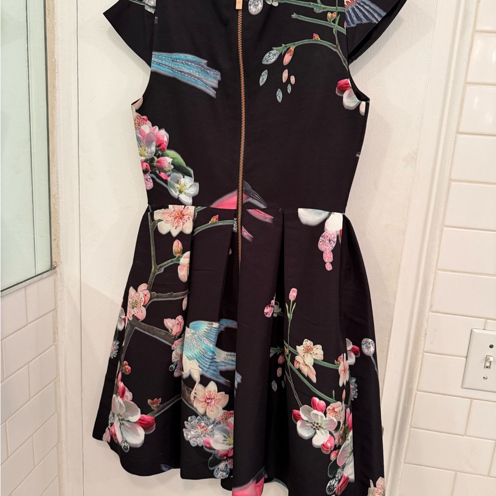 Ted Baker London Black Dress with Pink and Blue Floral